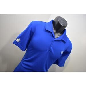 Adidas Golf Polo Performance Blue Short Sleeve Athletic Mens Size Medium